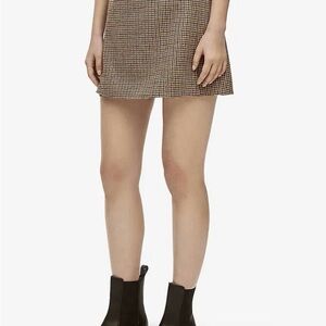 Loewe Black and Brown Houndstooth Mini Skirt